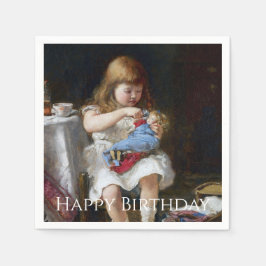 Angst kleine Mutter glücklich Geburtstag Serviette