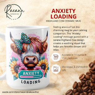 Angst-Ladevorgang Highland-Cow-Keramikbecher Kaffeetasse