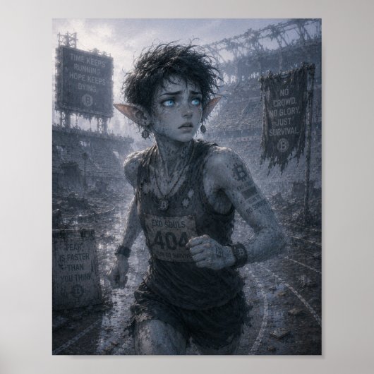 Angst / Läufer / Zerstörtes Stadion Poster (Vorne)
