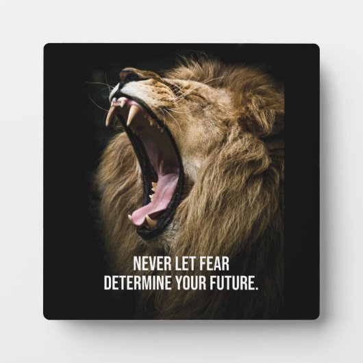 Angst - Löwe Motivierend Fotoplatte (Vorderseite)