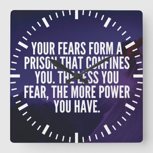 ANGST - MOTIVIEREND QUADRATISCHE WANDUHR (Vorderseite)