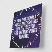 ANGST - MOTIVIEREND QUADRATISCHE WANDUHR (Winkel)