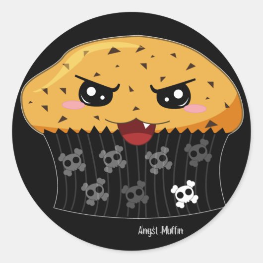 Angst Muffin Runder Aufkleber (Vorderseite)