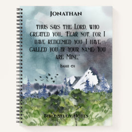 Angst nicht Bibel Verse Wasserfarbe Natur Christli Notizblock