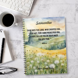 Angst nicht Bibel Verse Wasserfarbe Natur Wildblum Notizblock