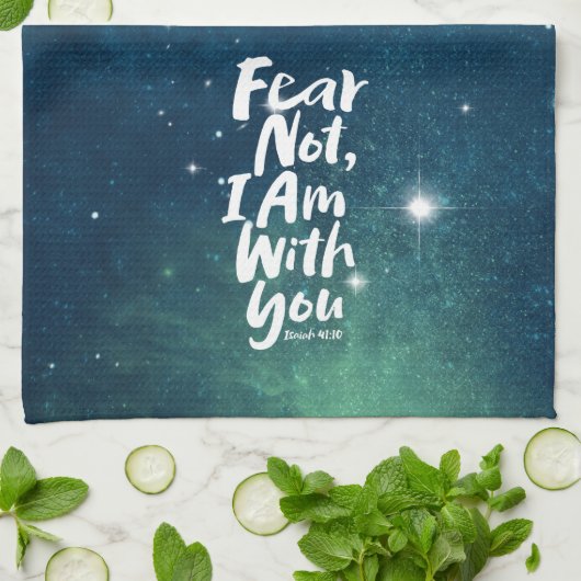 ANGST NICHT, BIN ich mit dir Christlich Gott Jesus Geschirrtuch (Gefaltet)