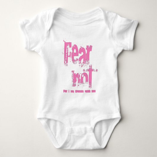 Angst nicht Christlich rosa Grunge Baby Strampler (Vorderseite)