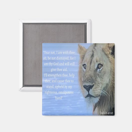 "Angst nicht, ich bin bei dir" Lion Magnet (Vorderseite/Rückseite)