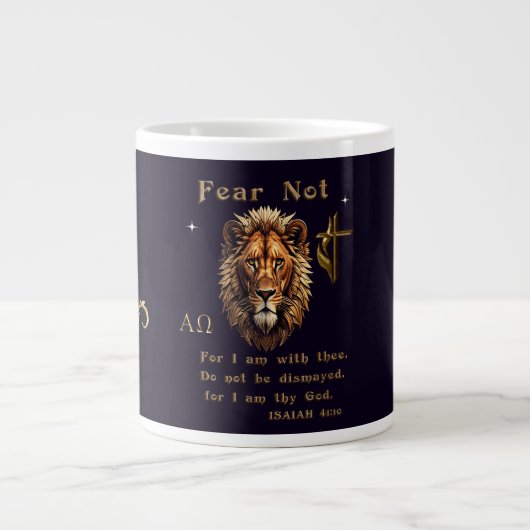 Angst nicht Isaiah 41:10 Jumbo-Tasse (Vorderseite)