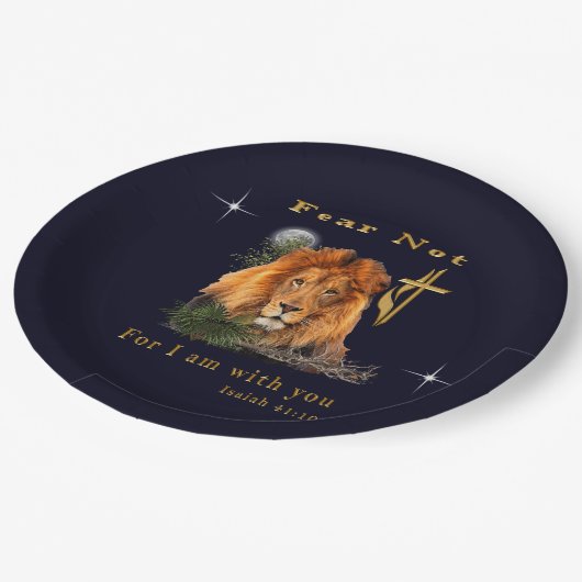 Angst nicht Isaiah 41:10 Pappteller (Schrägansicht)