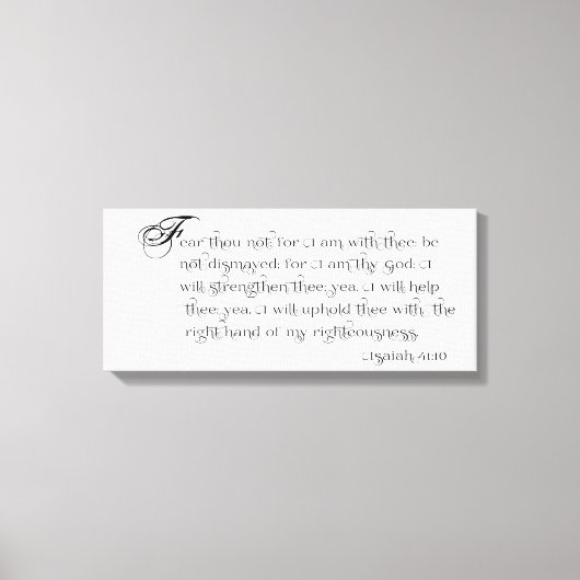 Angst nicht - Isaiah 41:10 Typografie-Leinwand Leinwanddruck (Vorderseite)