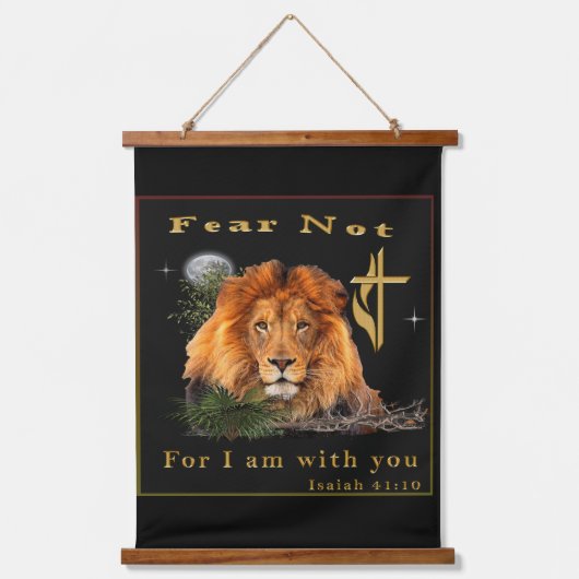 Angst nicht Isaiah 41:10 Wandteppich Mit Holzrahmen (Vorderseite)