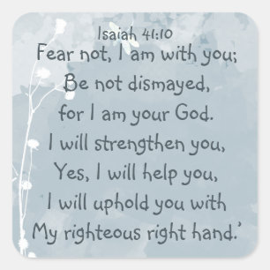 Angst nicht, Isaiah Bible Scripture Dragonfly Quadratischer Aufkleber