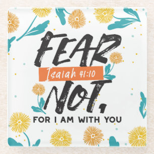 Angst nicht Isaiah Bible Verse Inspiration Design Glasuntersetzer