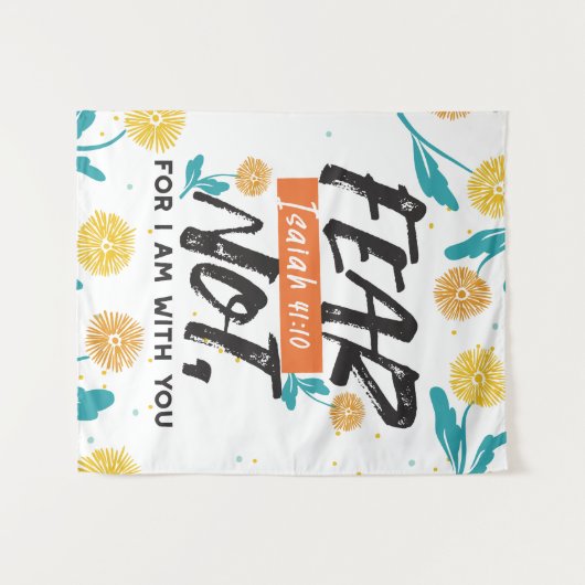 Angst nicht Isaiah Bible Verse Inspiration Design Wandteppich (Vorderseite (Horizontal))