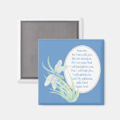 Angst nicht, Isaiah Scripture Dragonfly Blau, Grün Magnet (Vorderseite/Rückseite)