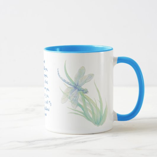 Angst nicht, Isaiah Scripture Dragonfly Blau, Grün Tasse (Rechts)