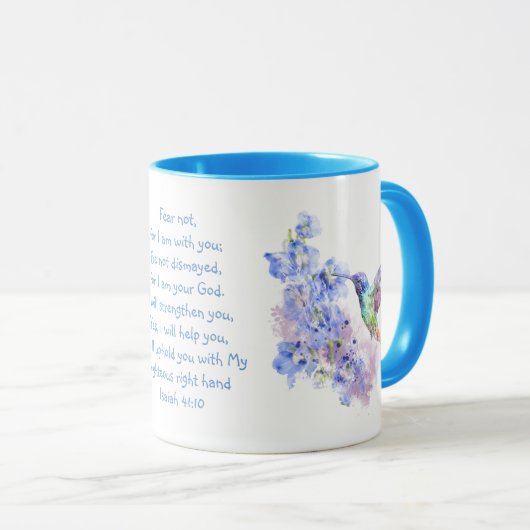 Angst nicht, Isaiah Scripture Dragonfly Wasserfarb Tasse (VorderseiteRechts)