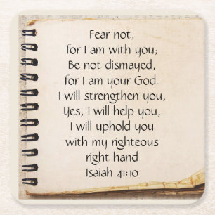 Angst nicht, Isaiah Scripture Vintage Notiz Papier Rechteckiger Pappuntersetzer