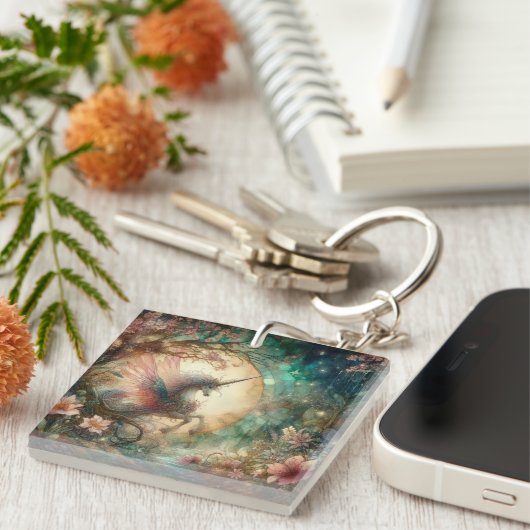 Angst nicht Isaiah Verse Wasserfarbe Einhorn Chris Schlüsselanhänger (Vorderseite rechts)