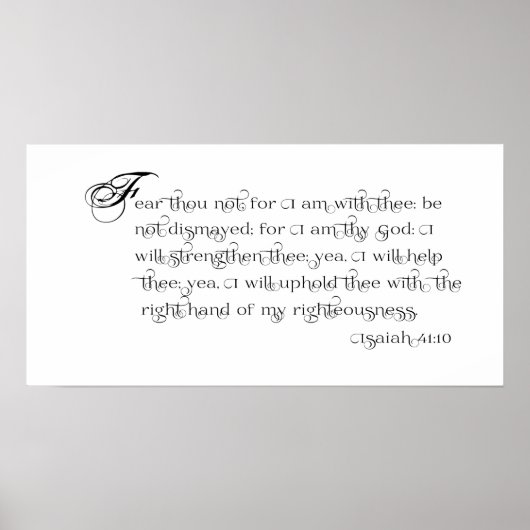 Angst Not - Isaiah 41:10 Typografie-Plakat Poster (Vorne)