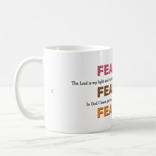 ANGST Psalmen Inspiration werde ich nicht fürchten Kaffeetasse (Links)