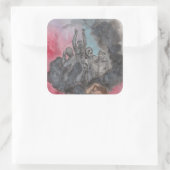 Angst Quadratischer Aufkleber (Tasche)