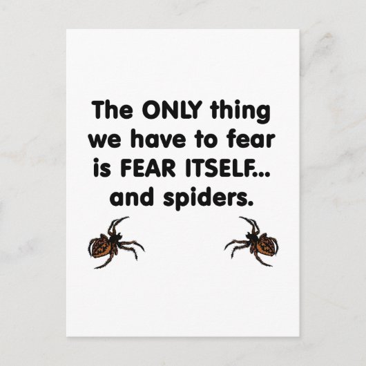 Angst selbst Spinnen Postkarte (Vorderseite)