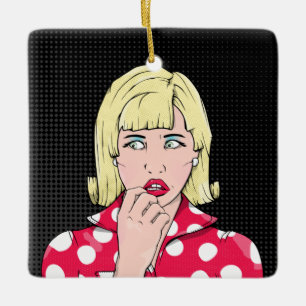 Angst Stress Pop Art Keramikornament