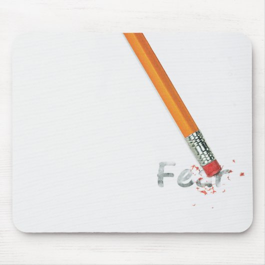 Angst Text mit Stift-Radiergummi Mousepad (Vorne)