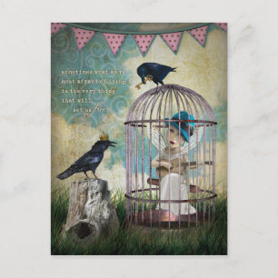 Angst und Freiheit Inspiration Zitat Postkarte