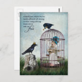 Angst und Freiheit Inspiration Zitat Postkarte (Vorne/Hinten)