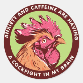 Angst und Koffein Runder Aufkleber