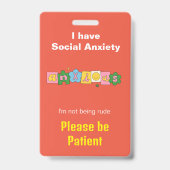 Angst Unsichtbare Behinderung Lanyard ID Ausweis (Vorderseite)