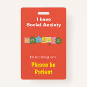 Angst Unsichtbare Behinderung Lanyard ID Ausweis (Vorderseite)