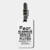 Angst vor dem elektrischen Gitarrenspieler Gepäckanhänger (Vorderseite vertikal)