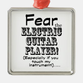 Angst vor dem elektrischen Gitarrenspieler Silbernes Ornament