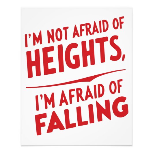 Angst vor dem Fall: Ein Typografie-Design Fotodruck (Vorne)