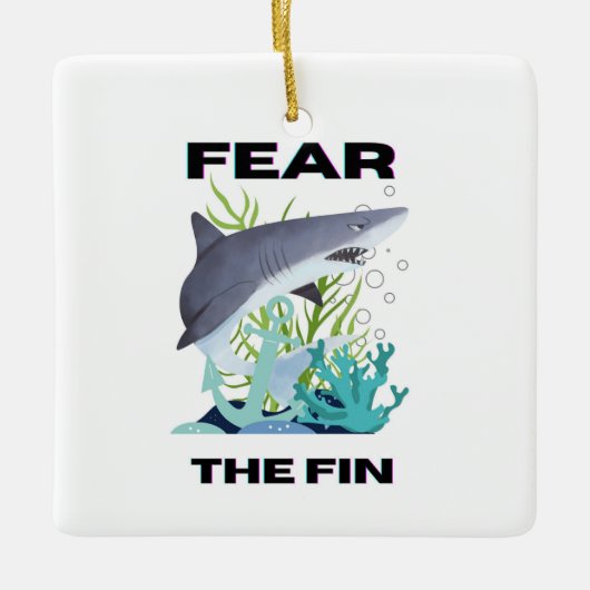 Angst vor dem Haifisch Keramikornament (Vorderseite)