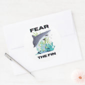 Angst vor dem Haifisch Runder Aufkleber (Umschlag)