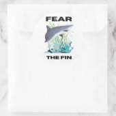 Angst vor dem Haifisch Runder Aufkleber (Tasche)