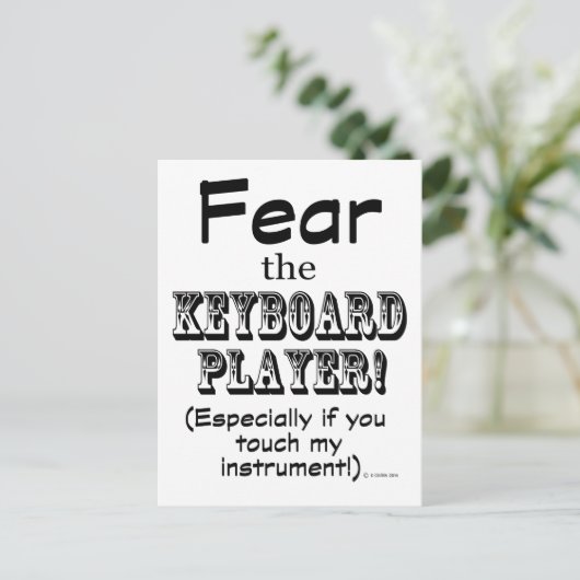 Angst vor dem Keyboard-Player Postkarte (Stehend Vorderseite)