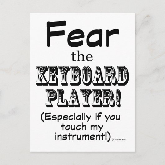 Angst vor dem Keyboard-Player Postkarte (Vorderseite)