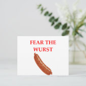 Angst vor dem Wurst Postkarte (Stehend Vorderseite)