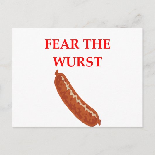 Angst vor dem Wurst Postkarte (Vorderseite)