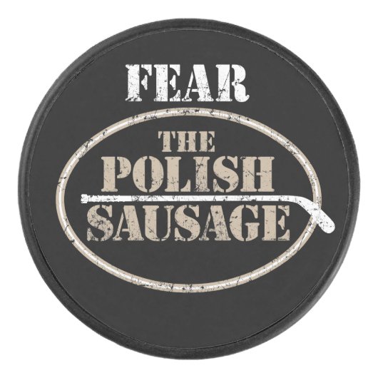 Angst vor der polnischen Wurst (Hockey) Eishockey Puck (Vorderseite)