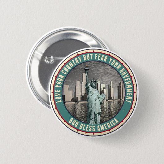 Angst vor Ihrer Regierung Button (Vorne & Hinten)