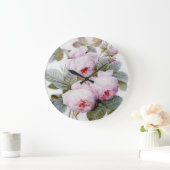 Angst vor Pink Roses Wall Clock Große Wanduhr (Zuhause)