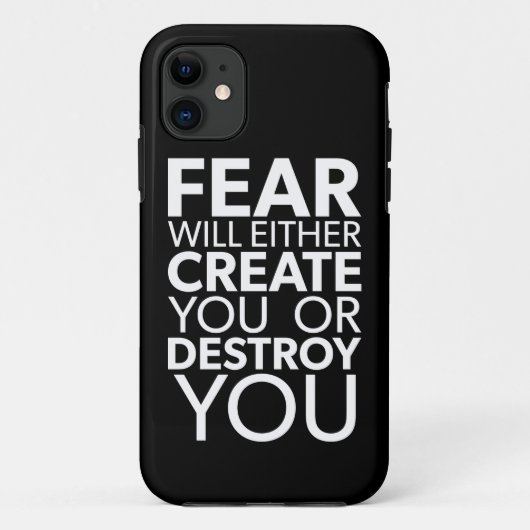 Angst wird Sie erschaffen oder zerstören - inspiri Case-Mate iPhone Hülle (Rückseite)
