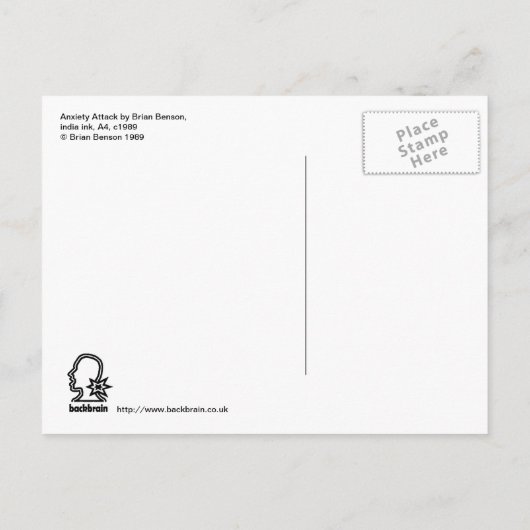 Angstangriff von Brian Benson, Postkarte (Rückseite)